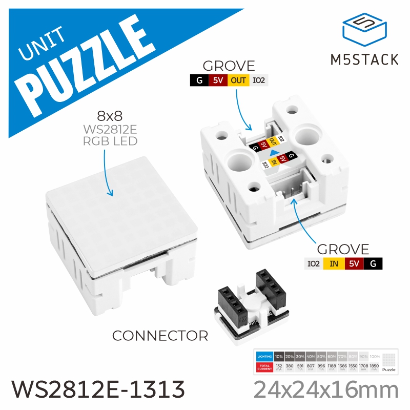 M5Stack Core2 - Unità puzzle ufficiale M5Stack Matrix LED