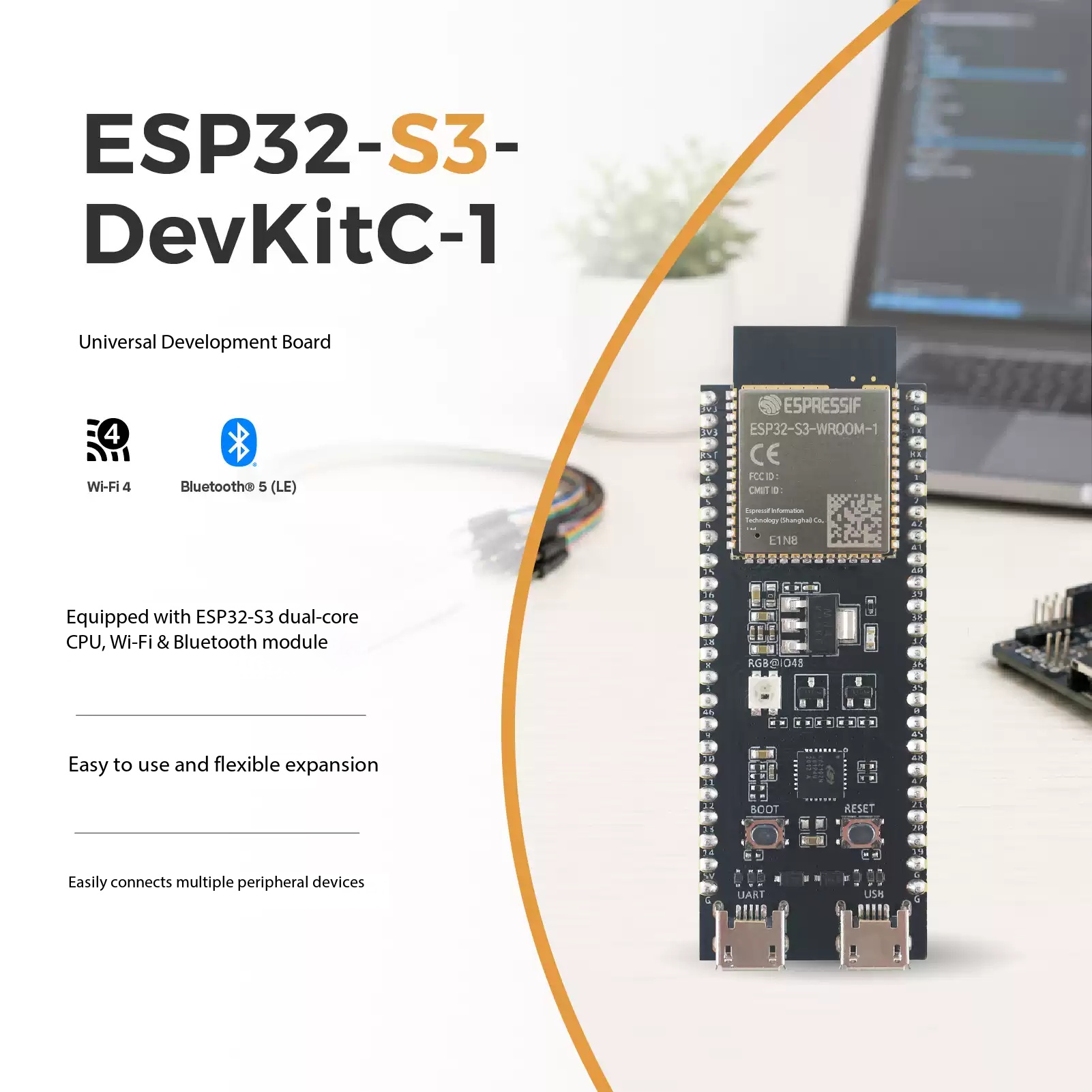 Esp32 S3 Devkitc 1 - Scheda di Sviluppo Espressif ESP32-S3-DevKitC-1 Dual