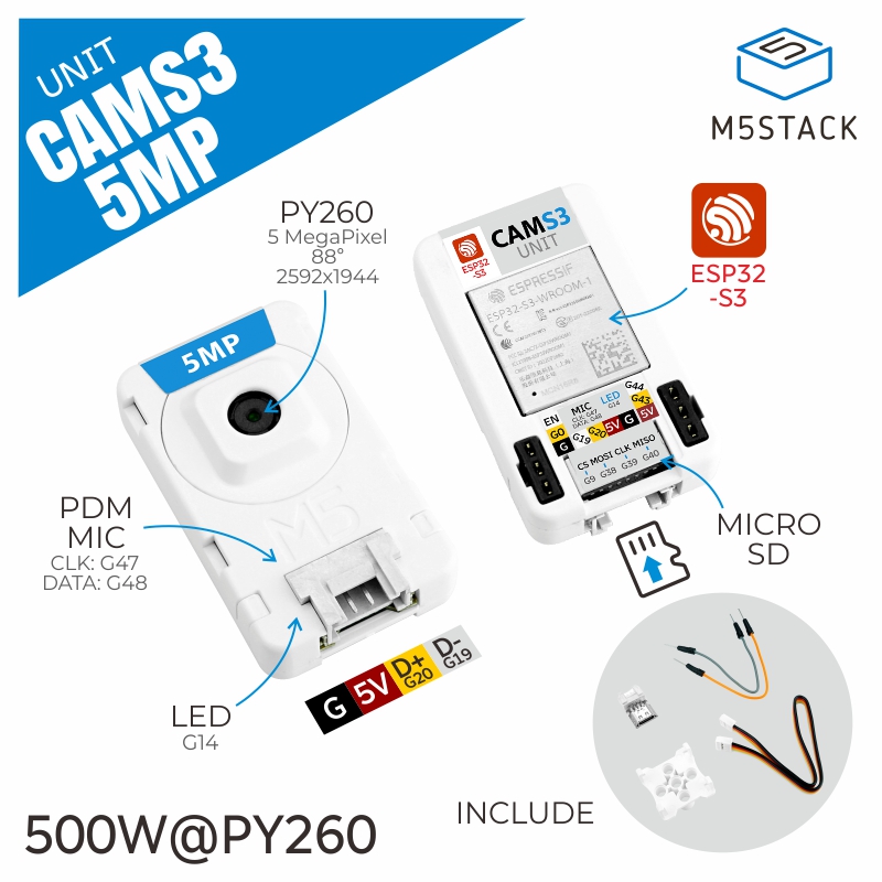 M5Stack Unità ufficiale CamS3  - M5Stack Core2 recensione e prezzo
